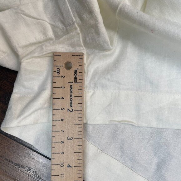 Ophelia Roe Paperbag Shorts 2X White Linen Blend Belted Women's - Picture 9 of 11